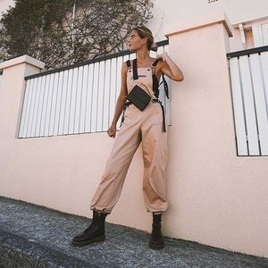 I AM GIA tan overalls